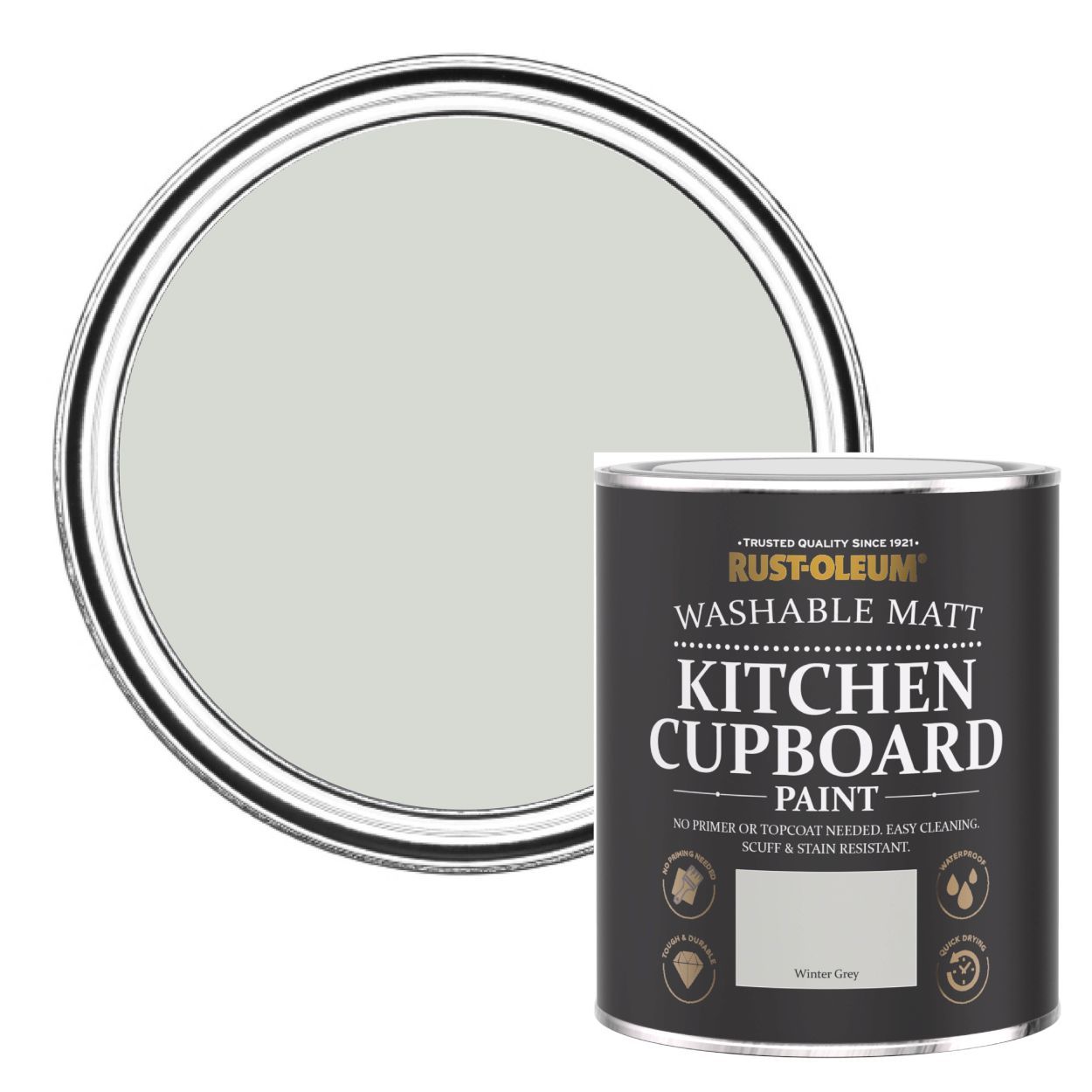 Rust-Oleum Kitchen Cupboard Paint Wintergrey 750Ml