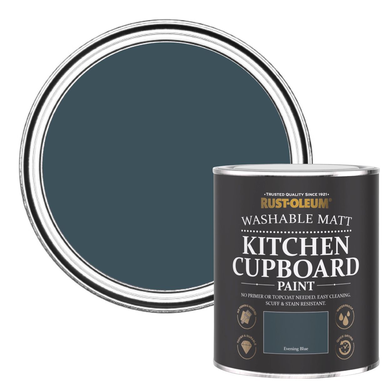 Rust-Oleum Kitchen Cupboard Paint Evening Blue 750Ml