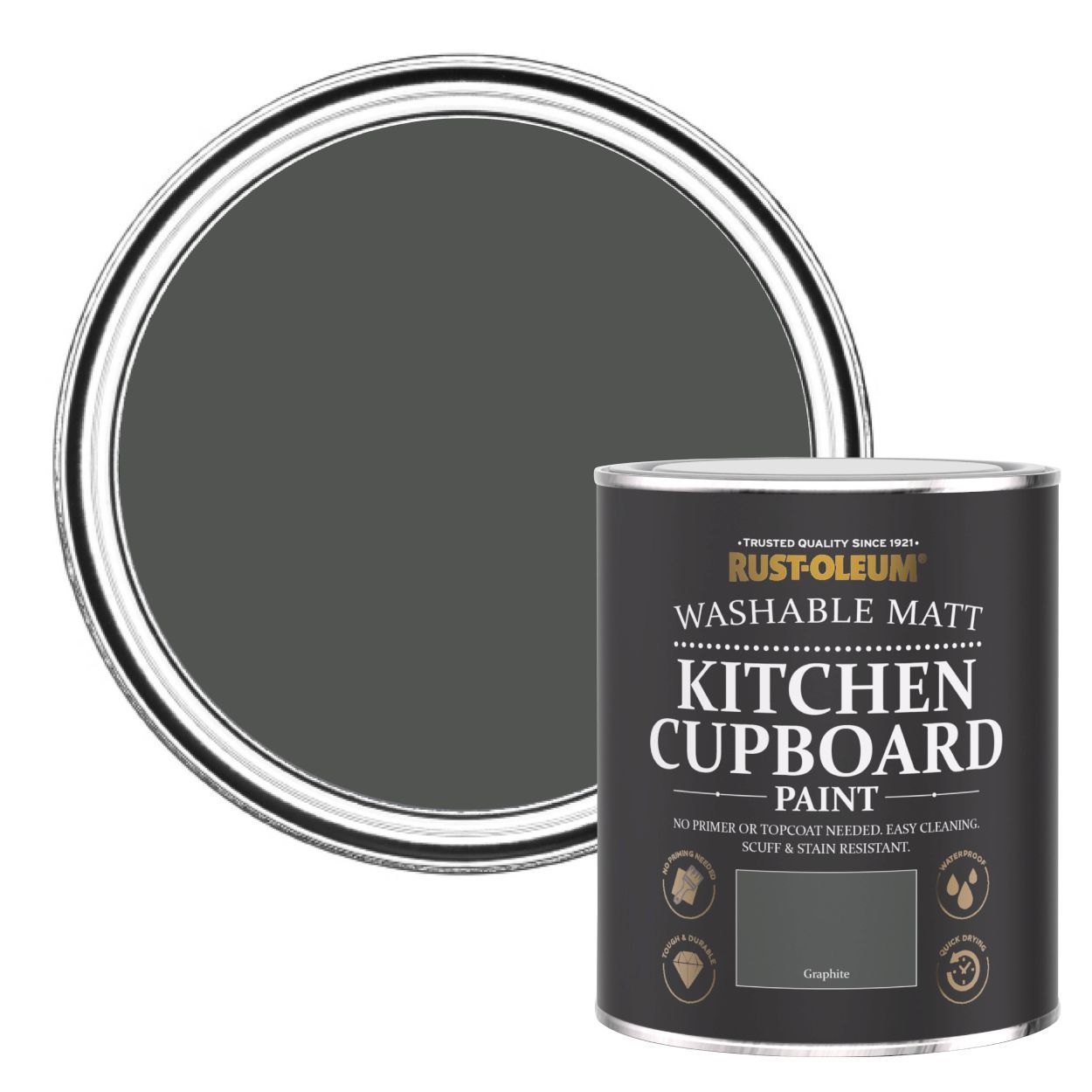 Rust-Oleum Kitchen Cupboard Paint Graphite 750Ml