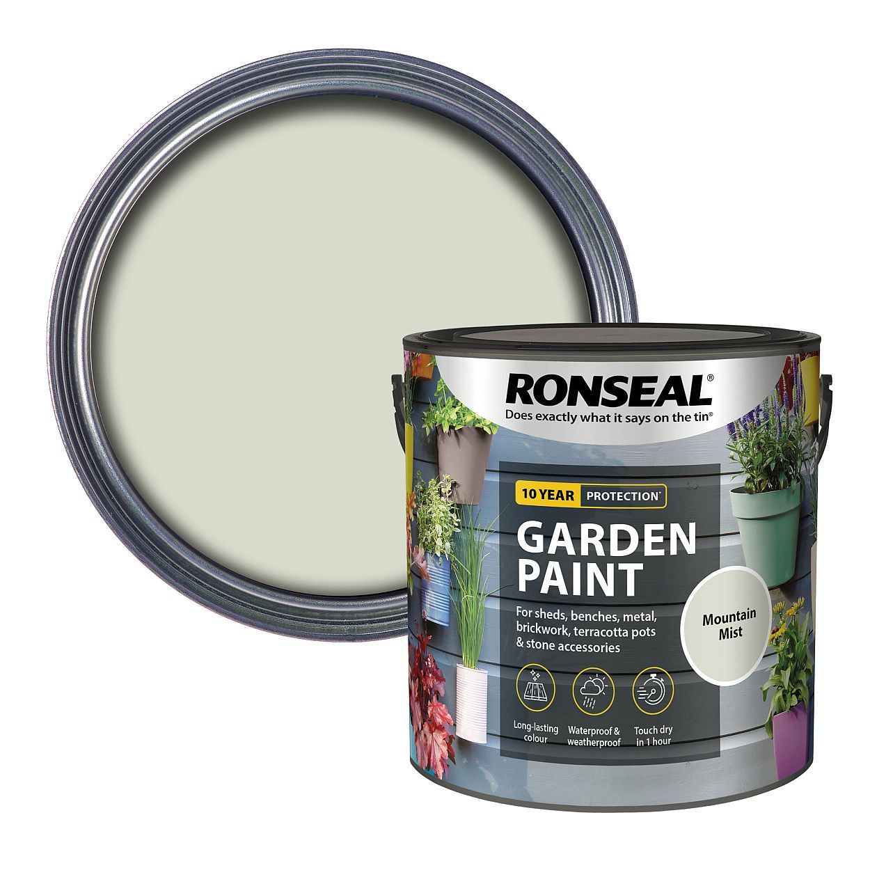 Ronseal Garden Paint Mountain Mist 2.5Ltr