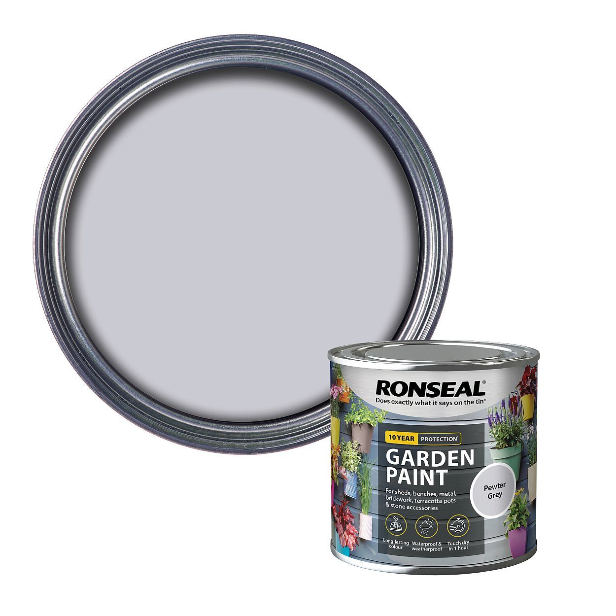 Ronseal Garden Paint Pewter Grey 250Ml