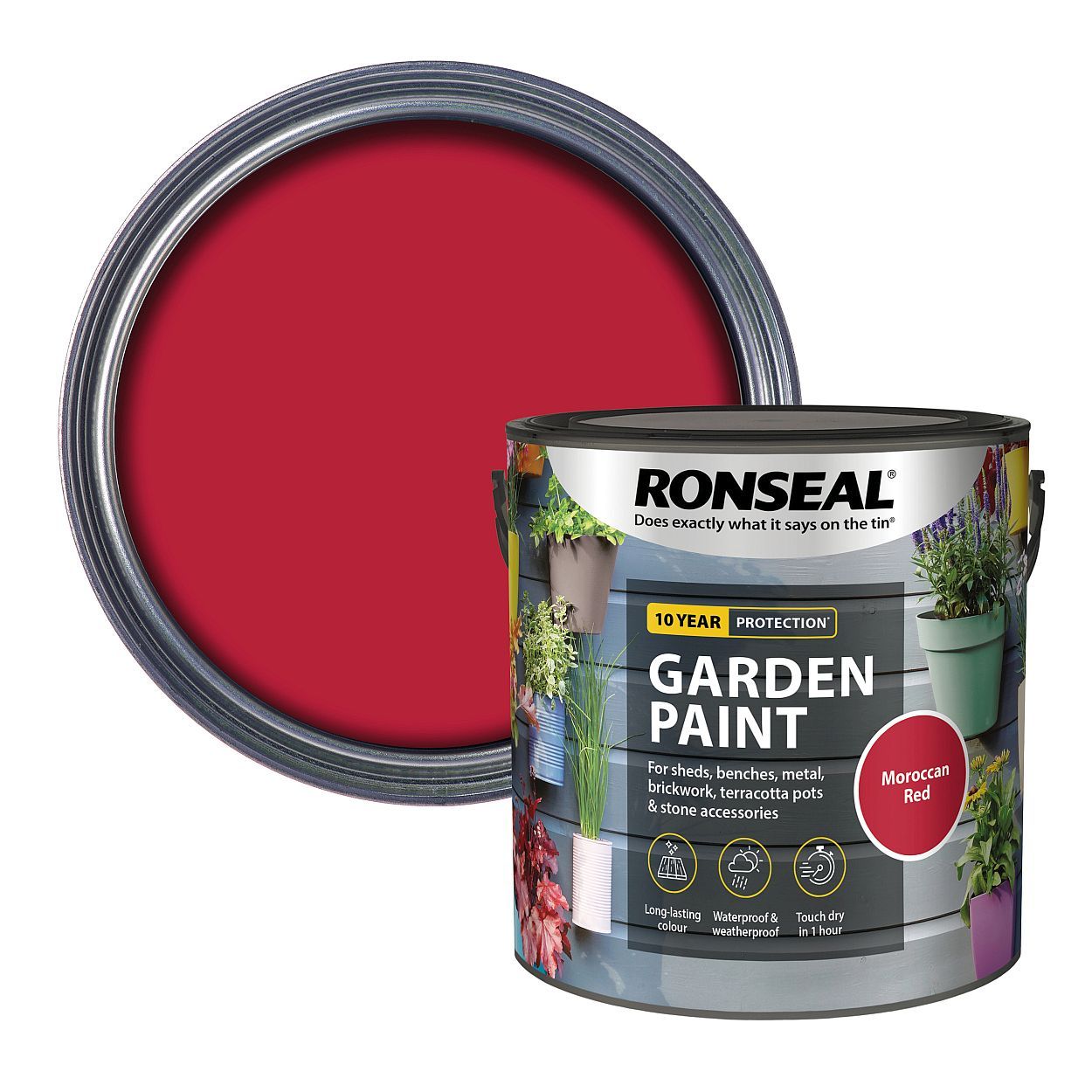 Ronseal Garden Paint Moroccan Red 2.5Ltr