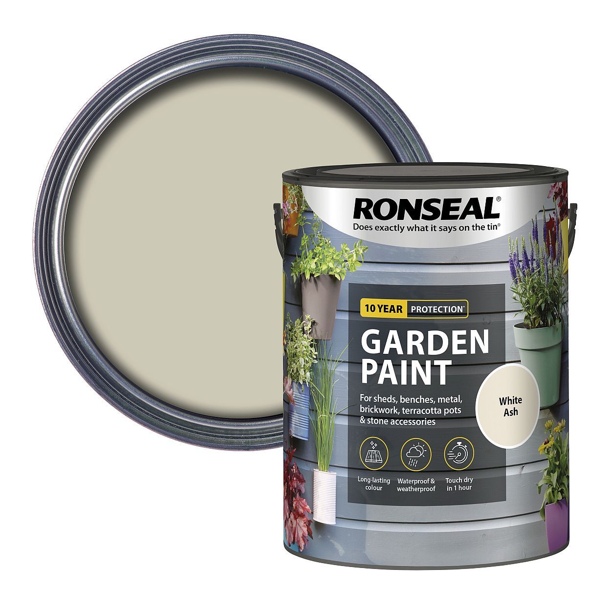 Ronseal Garden Paint White Ash 5Ltr