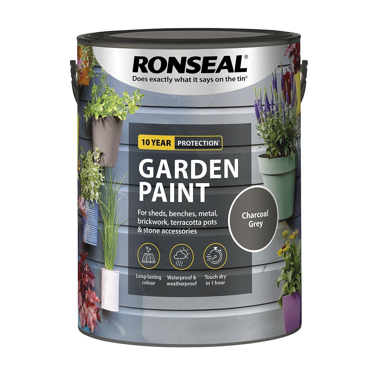 Ronseal Garden Paint Charcoal Grey 5Ltr