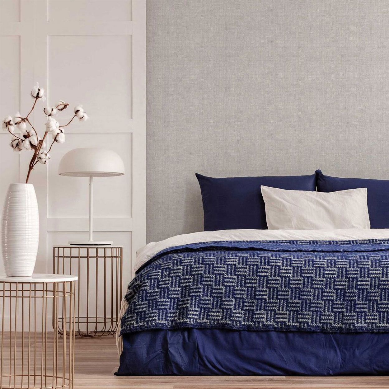 Linen White Wallpaper