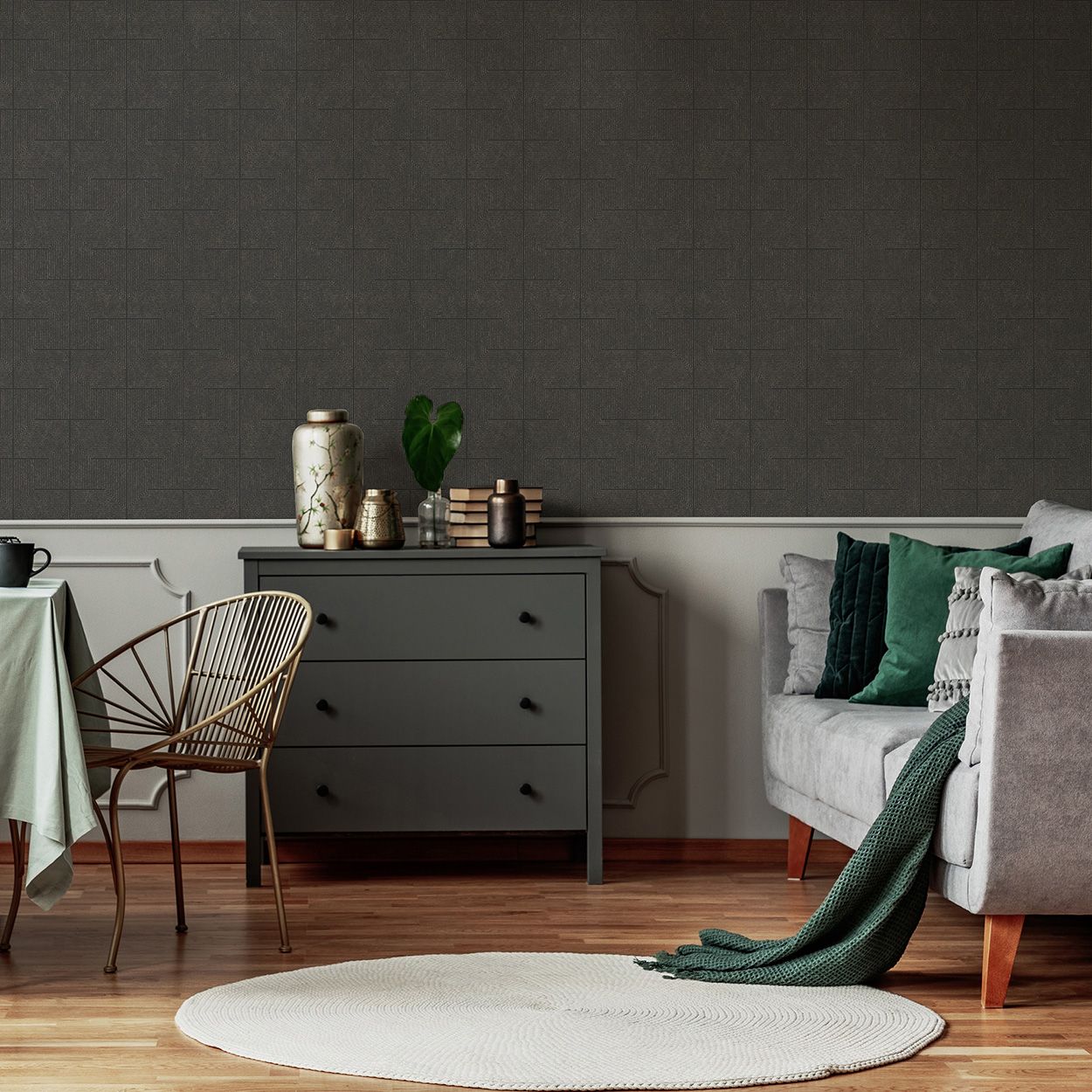 Illusion Charcoal Wallpaper