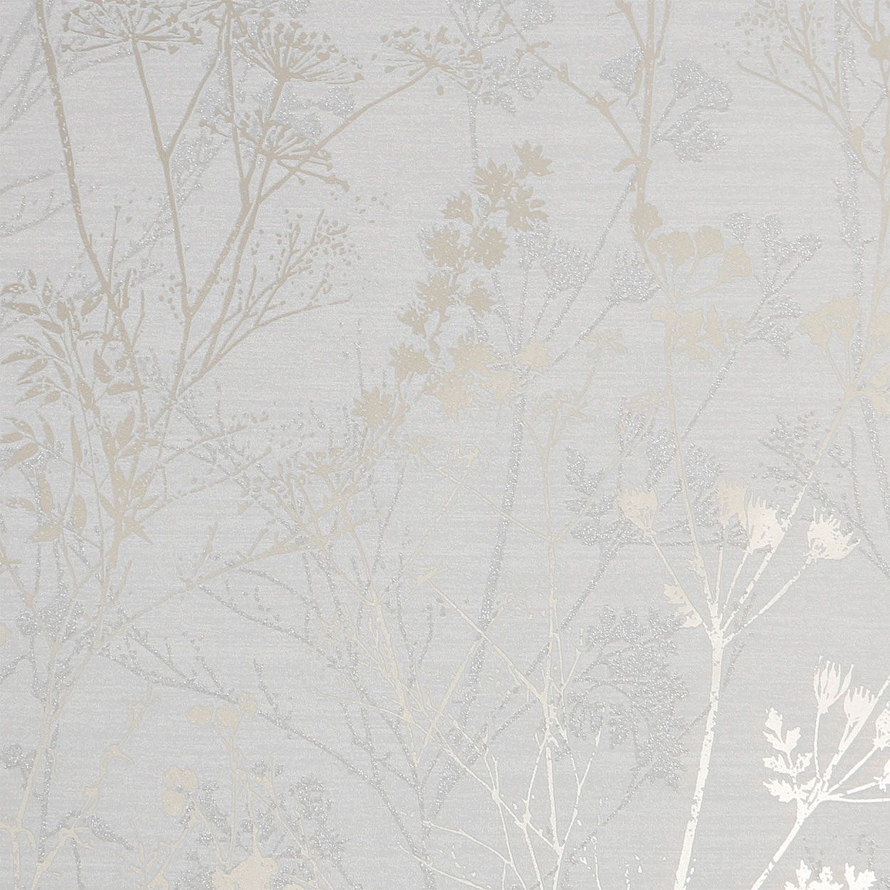 Hedgerow Grey Pale Gold Wallpaper