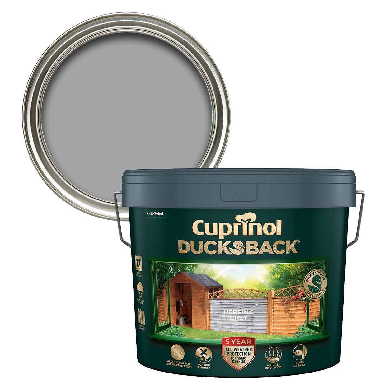 Cuprinol Ducksback Herring Grey 9L