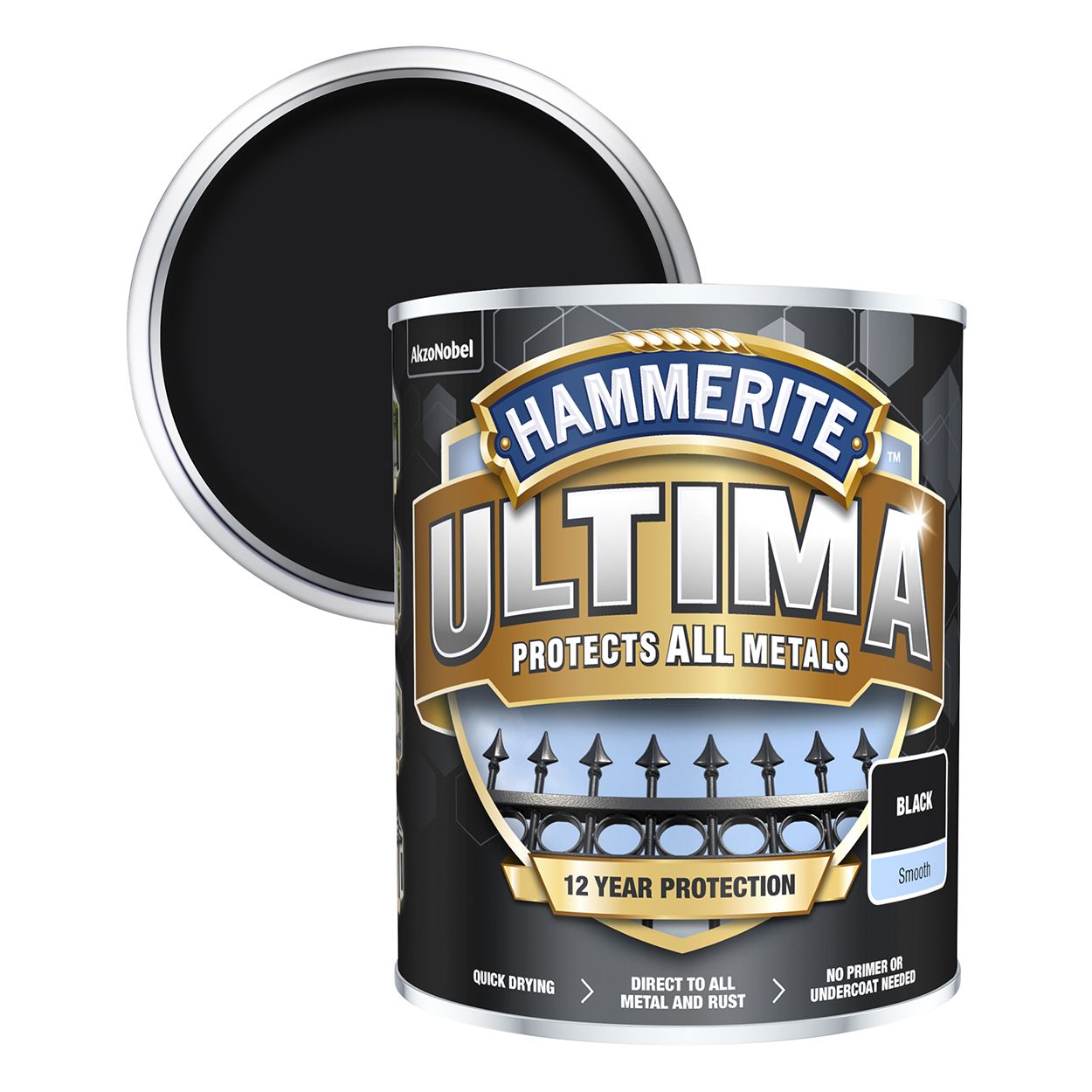 Hammerite Ultima Smooth Black 750ml