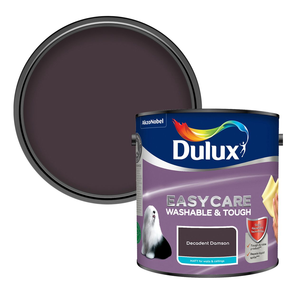 Dulux Easycare Washable & Tough Matt Decadent Damson 2.5L