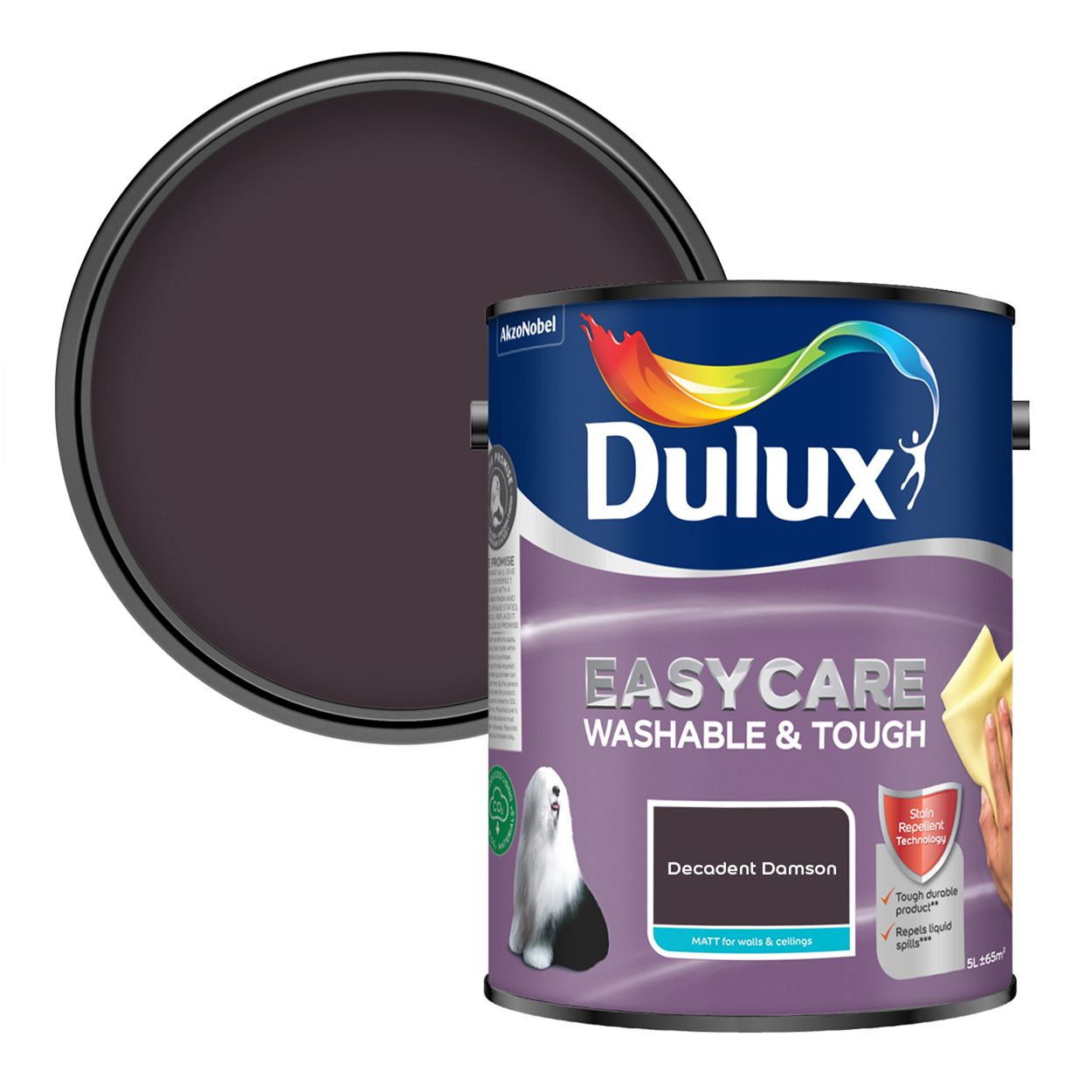 Dulux Easycare Washable & Tough Matt Decadent Damson 5L