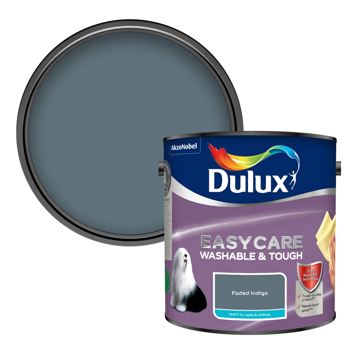 Dulux Easycare Washable & Tough Matt Faded Indigo 2.5L
