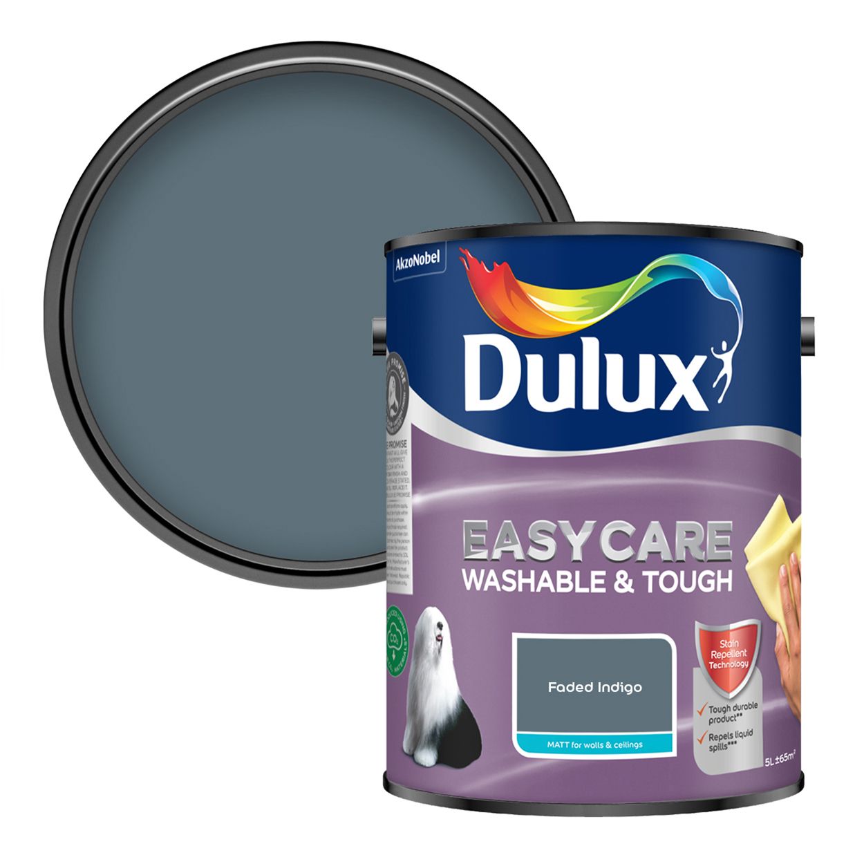 Dulux Easycare Washable & Tough Matt Faded Indigo 5L