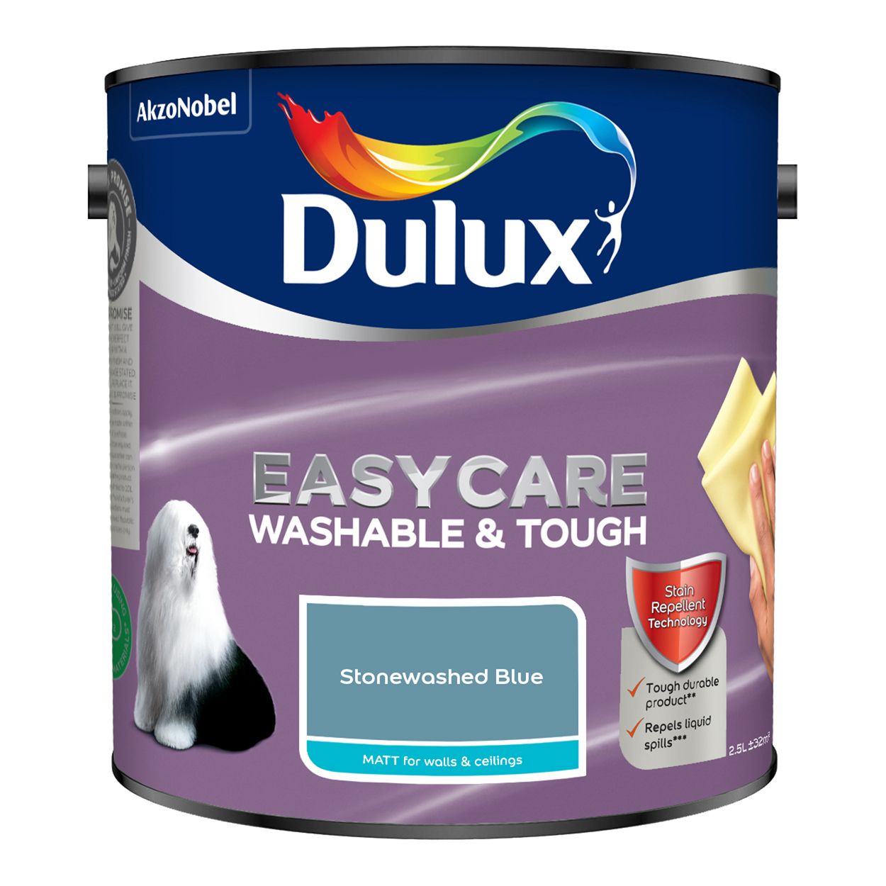 Dulux Easycare Washable & Tough Matt Stonewashed Blue 2.5L