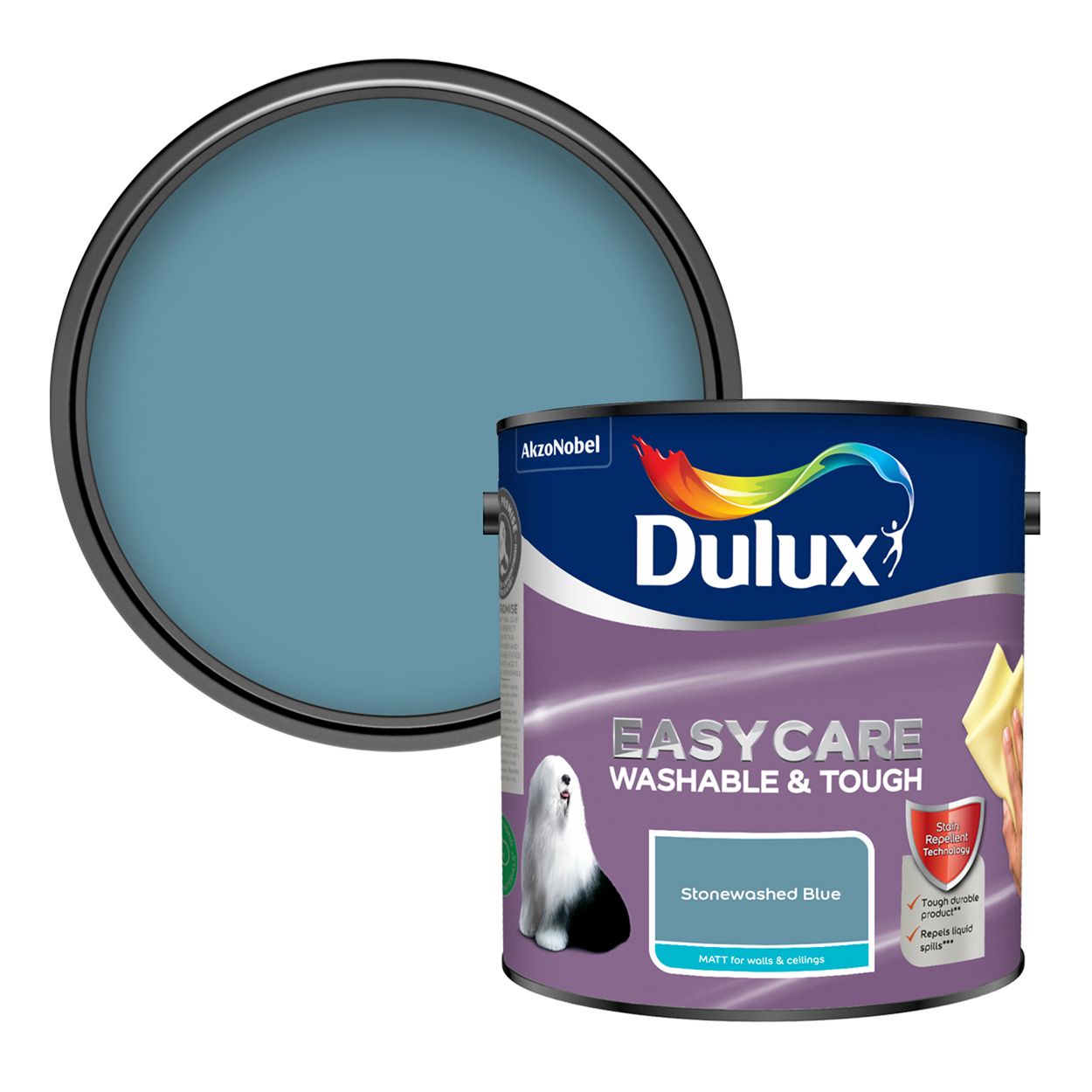 Dulux Easycare Washable & Tough Matt Stonewashed Blue 2.5L