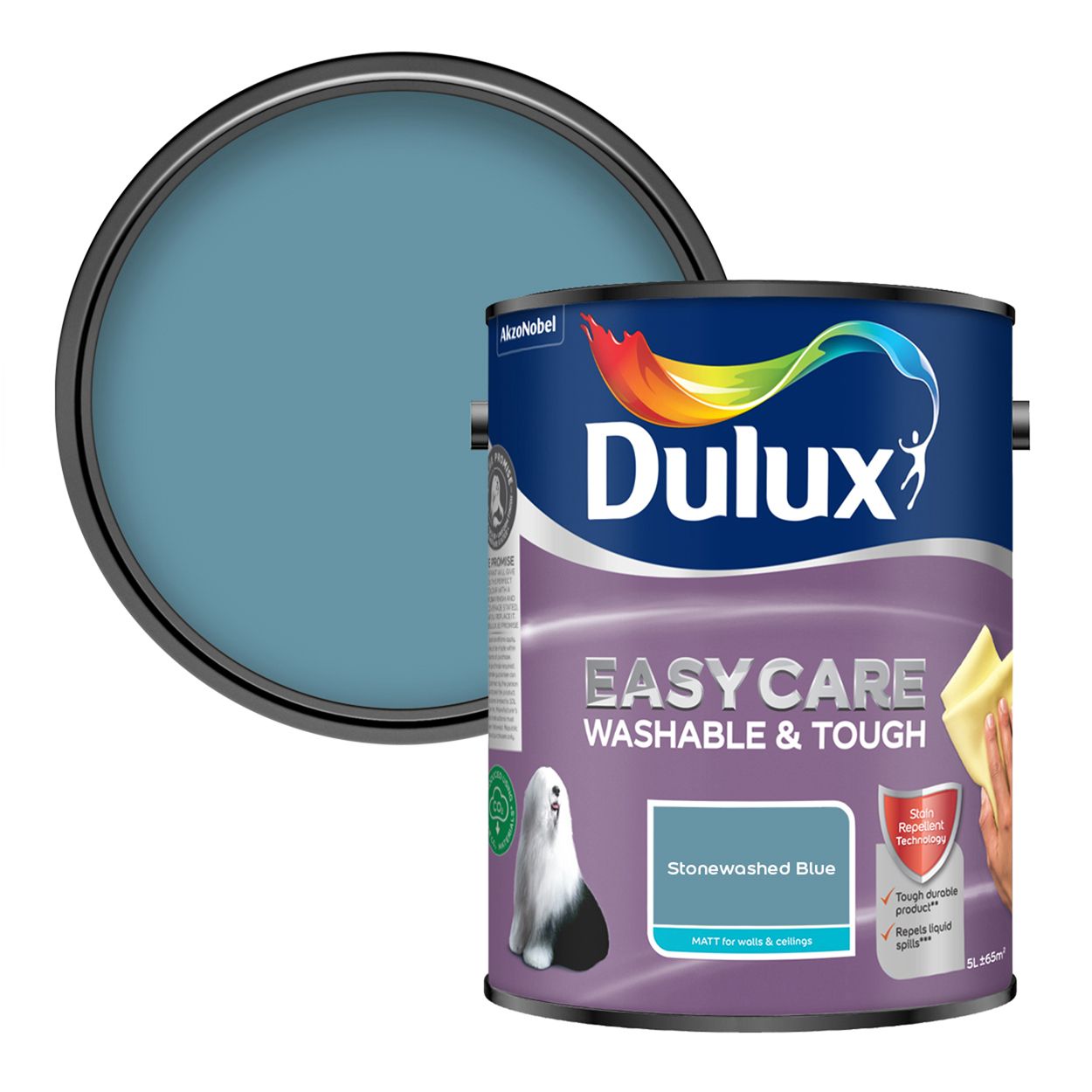 Dulux Easycare Washable & Tough Matt Stonewashed Blue 5L