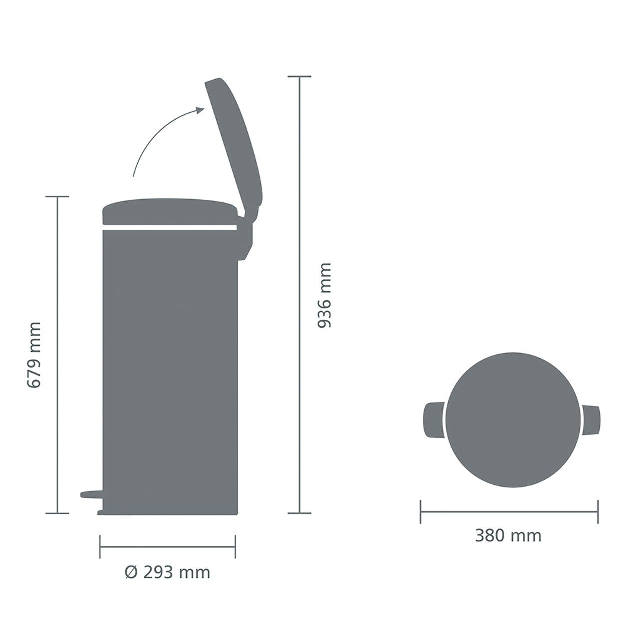 Brabantia Newicon Pedal Bin 30L - Matt Black
