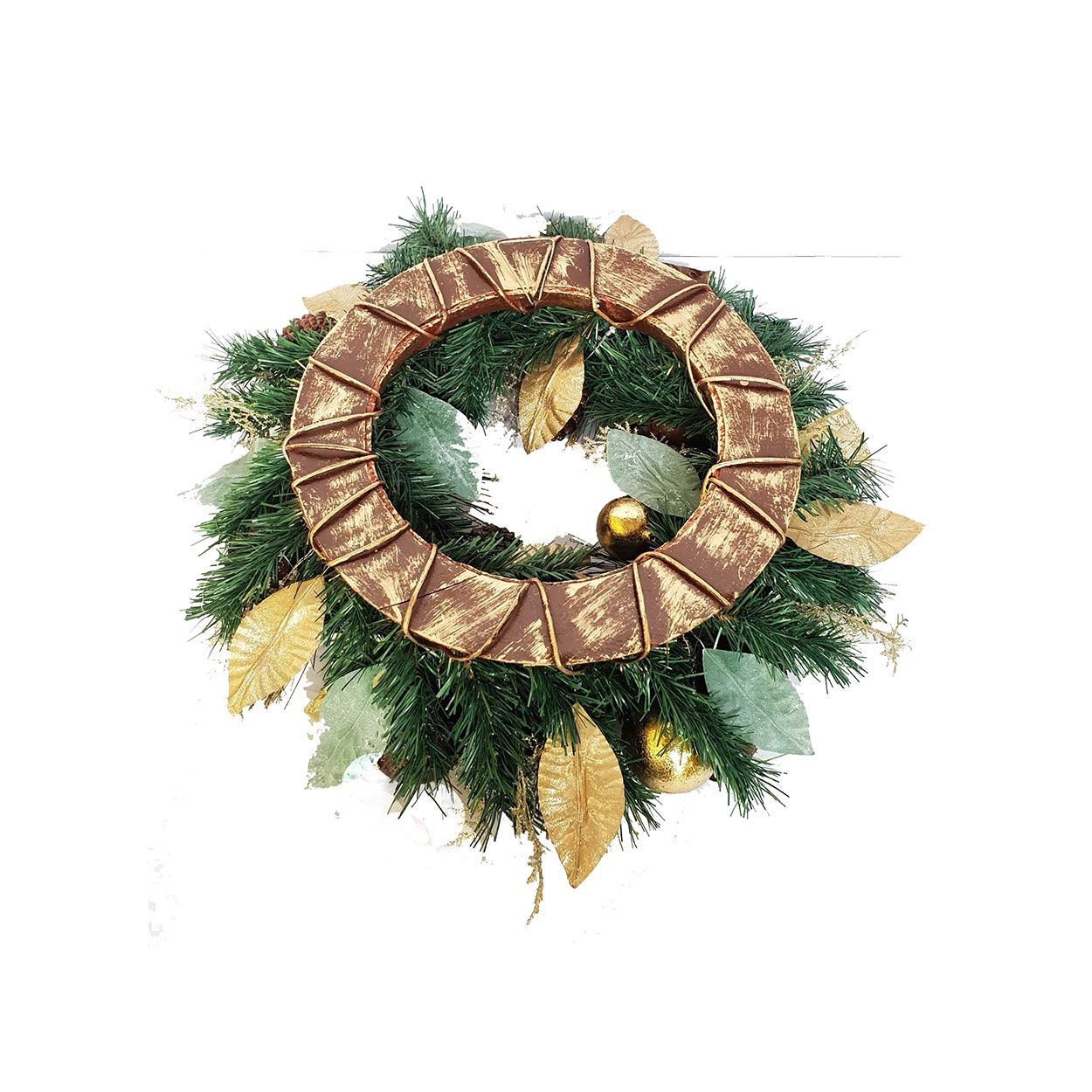 Wreath with Acorns Gold 53cm