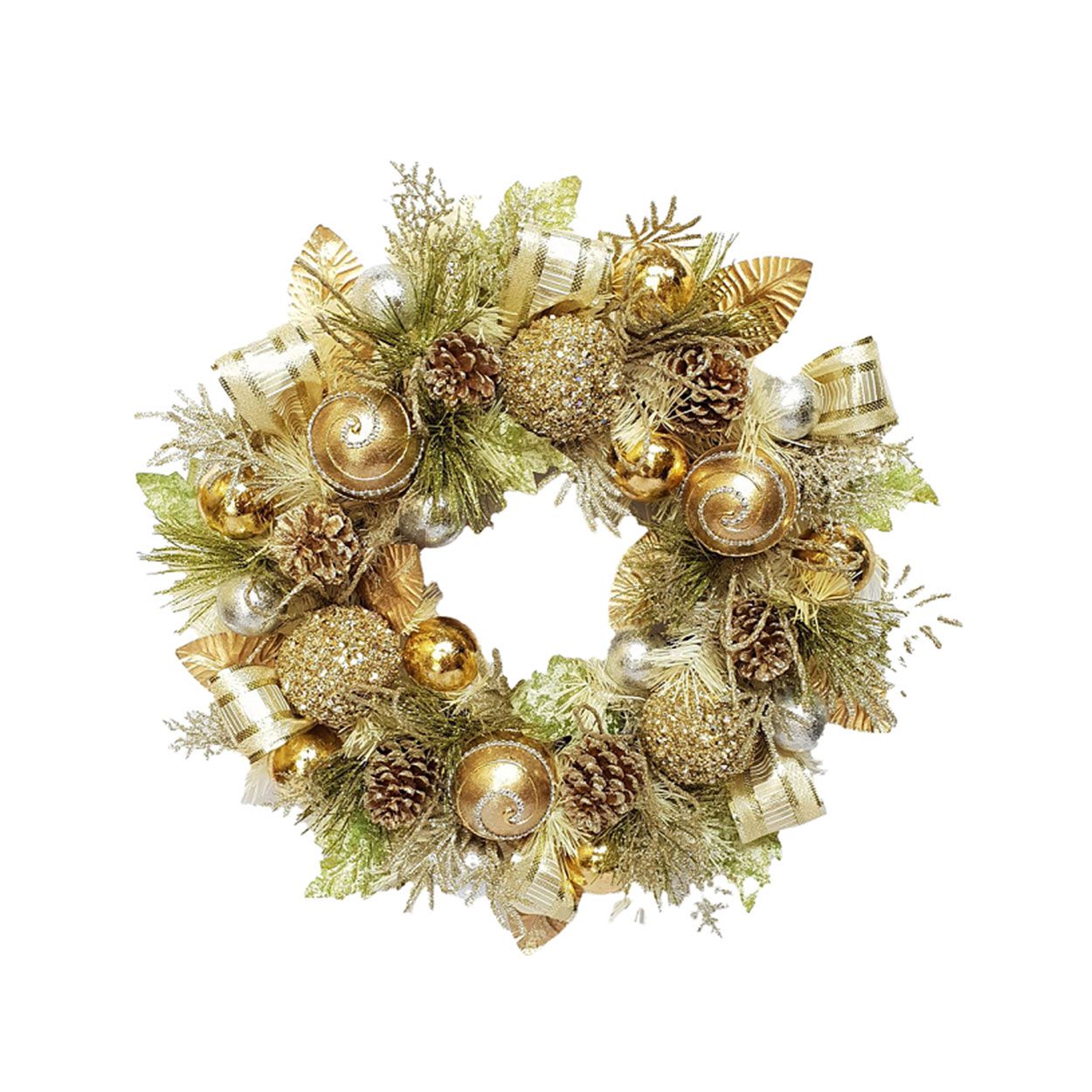 Wreath with Baubles Gold 53cm