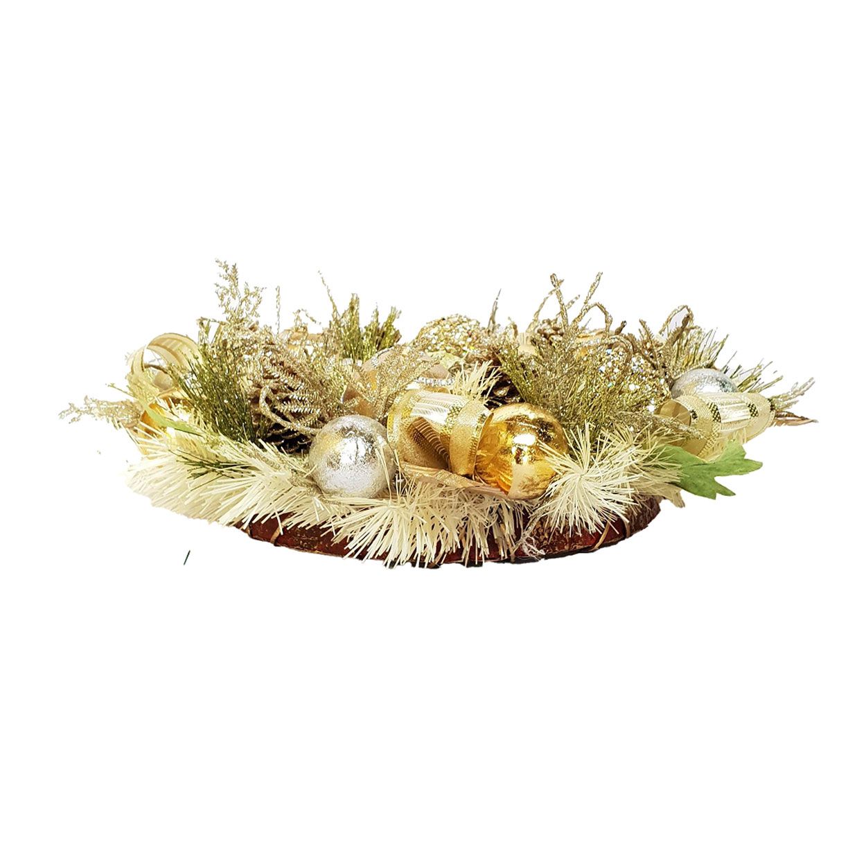 Wreath with Baubles Gold 53cm