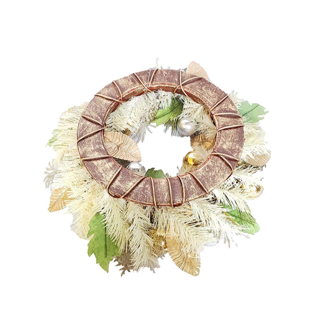Wreath with Baubles Gold 53cm