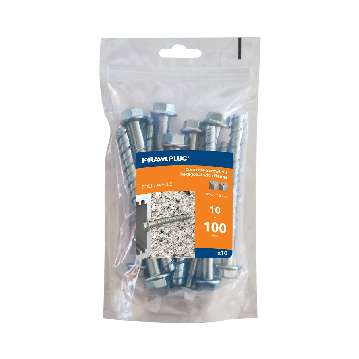 ZINC PLATED R-LX CONCRETE SCREW ANCHOR M10X100MM