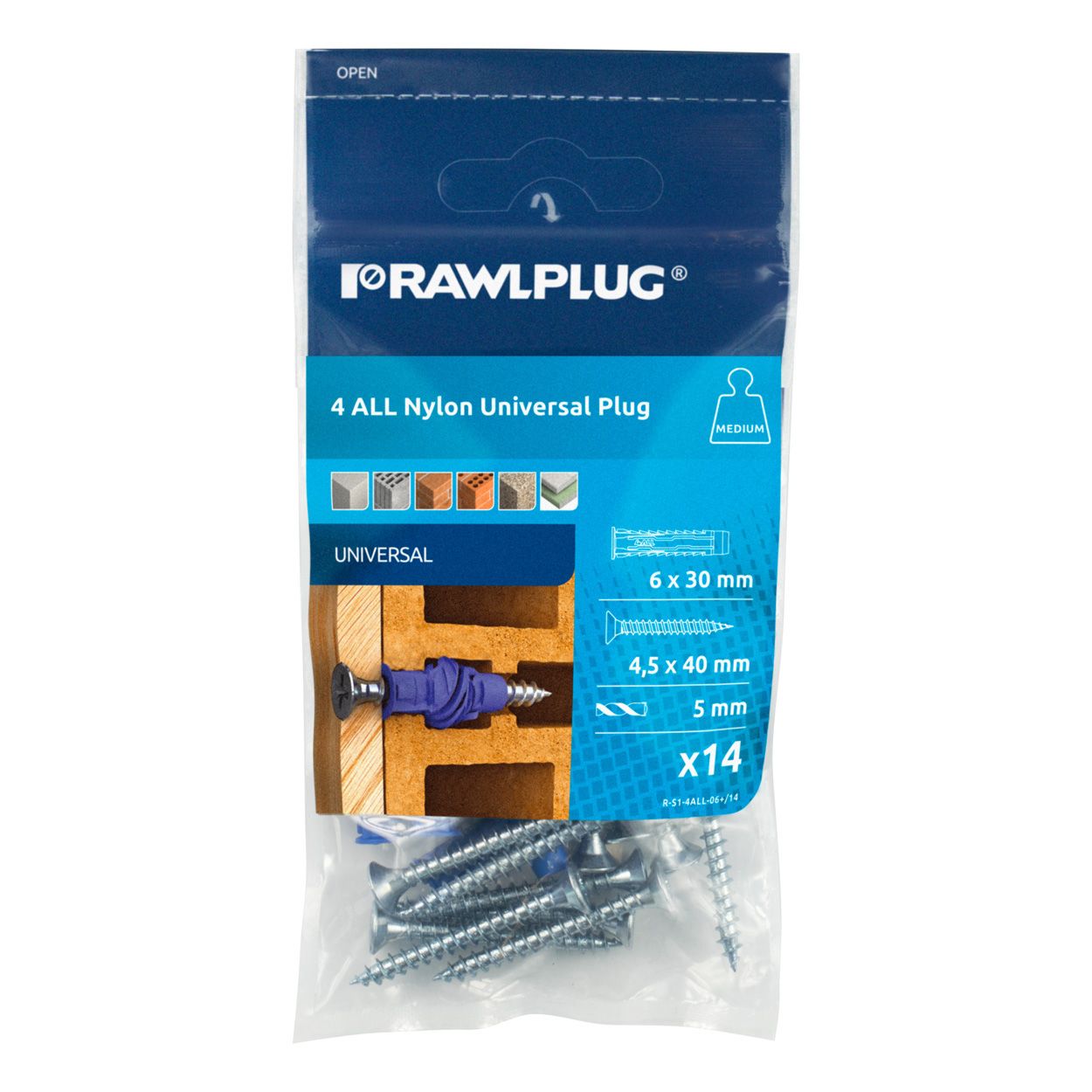 4ALL UNIVERSAL PLUG 6MM WITH SCREW