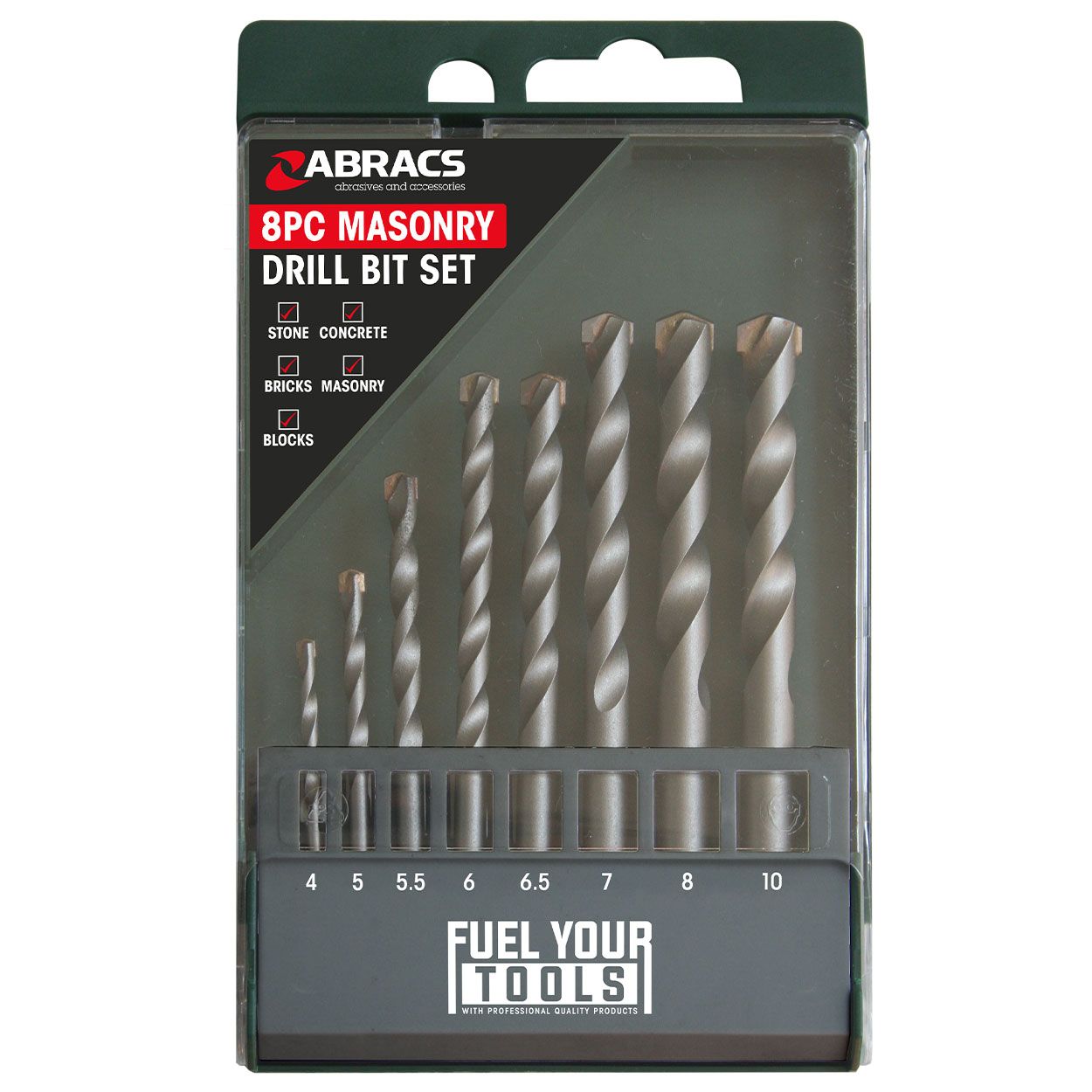 8PC MASONRY DRILL BIT SET