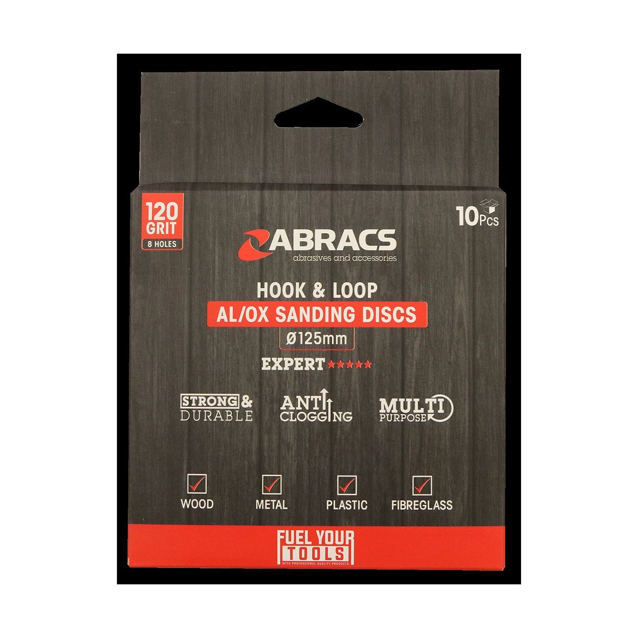 HL DISC 125MM X 120G 8 HOLES 10PK