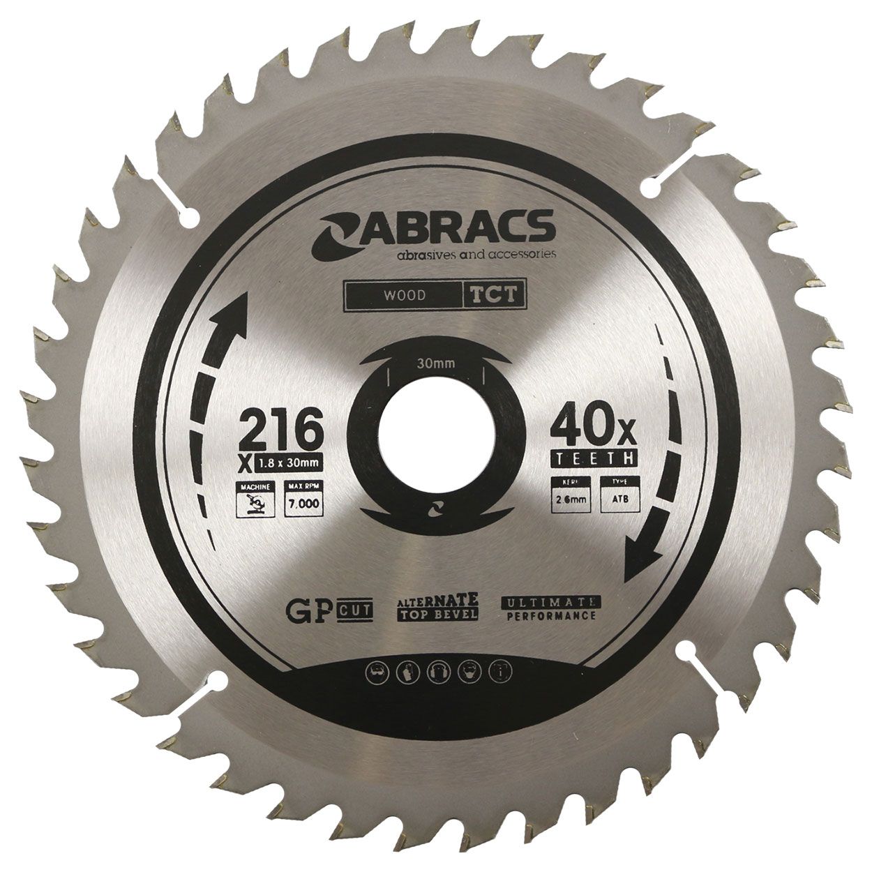 TCT BLADE 216MM X 30MM X 40T WOOD