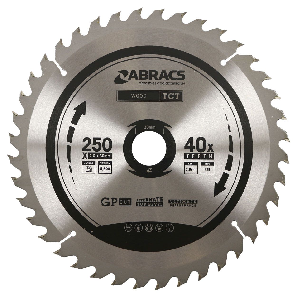 TCT BLADE 250MM X 30MM X 40T WOOD