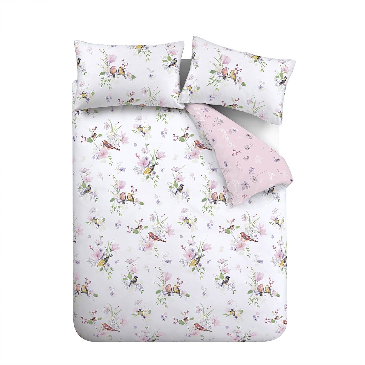 Songbird Double Duvet Set Pink