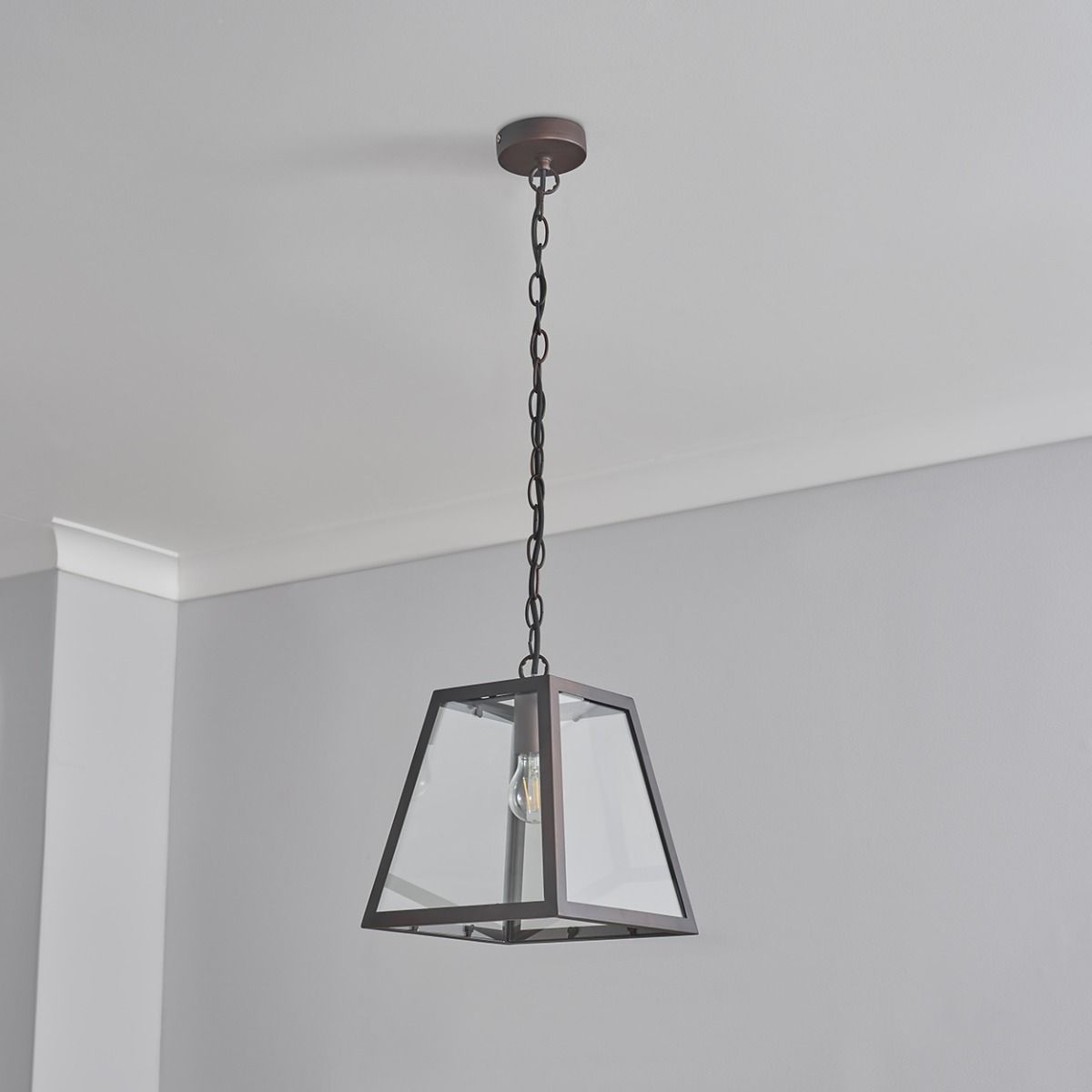 Cage Glass Pendant - Bronze