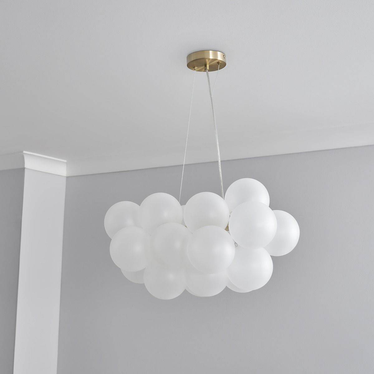 Glass Cloud Pendant Satin Brass