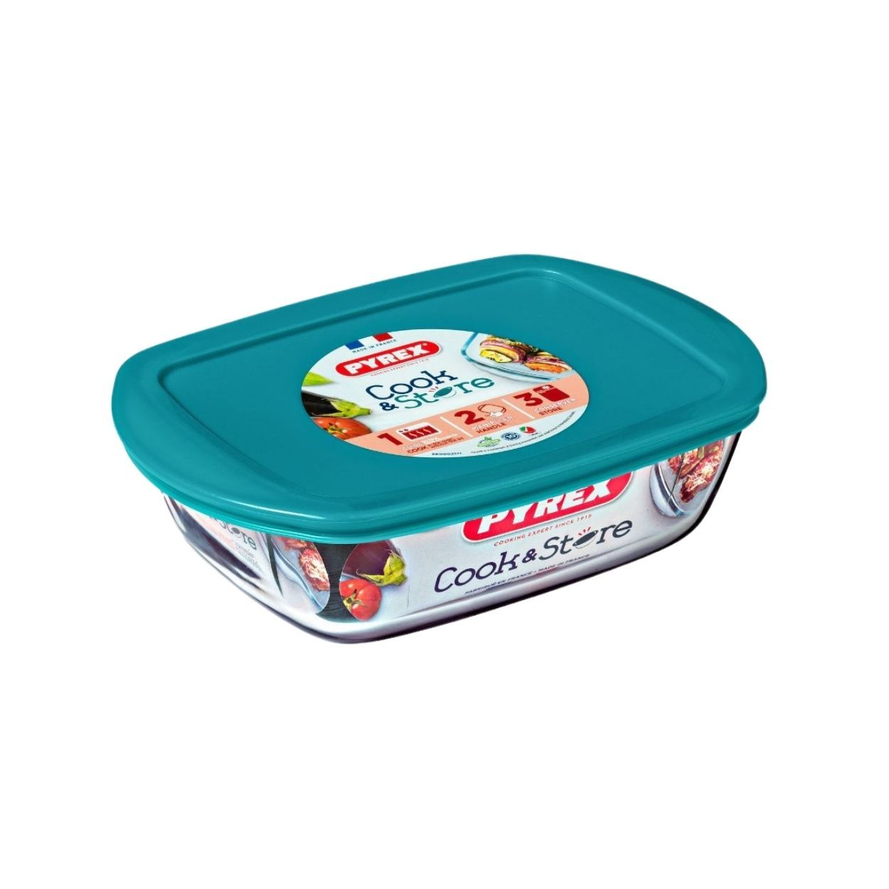 Pyrex Cook & Store Rectangle Dish with Lid 400ml