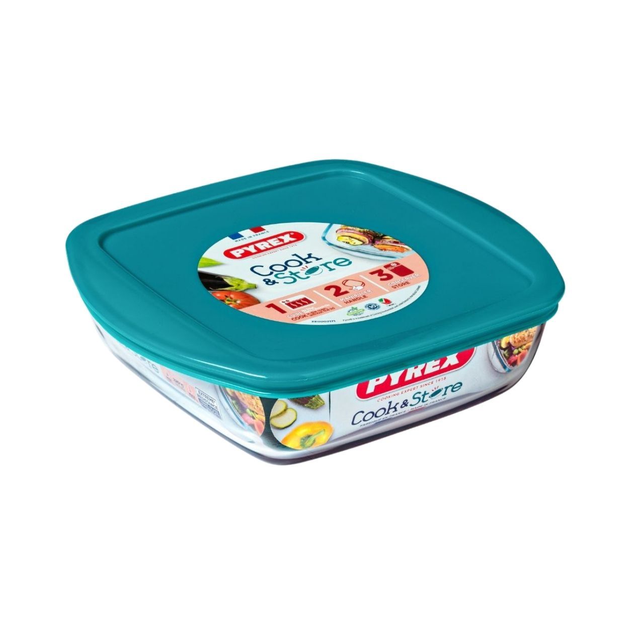 Pyrex Cook & Store Rectangle dish with Lid 1Ltr