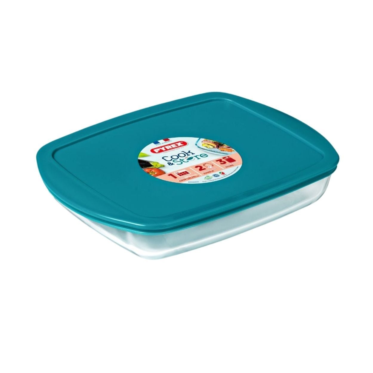 Pyrex Cook & Store Rectangle dish with Lid 1.6Ltr