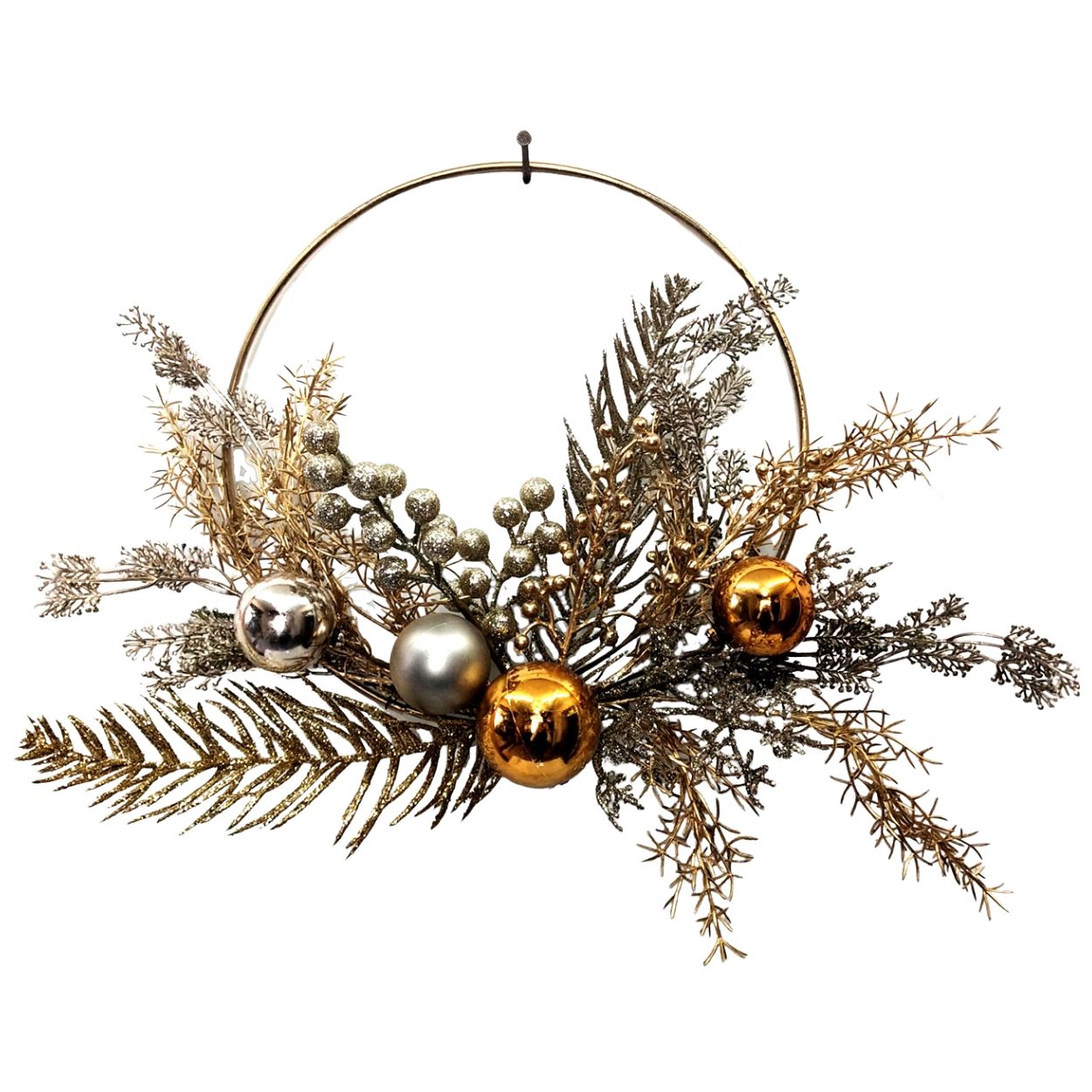 Cristmas Wreath Gold and Silver 50cm