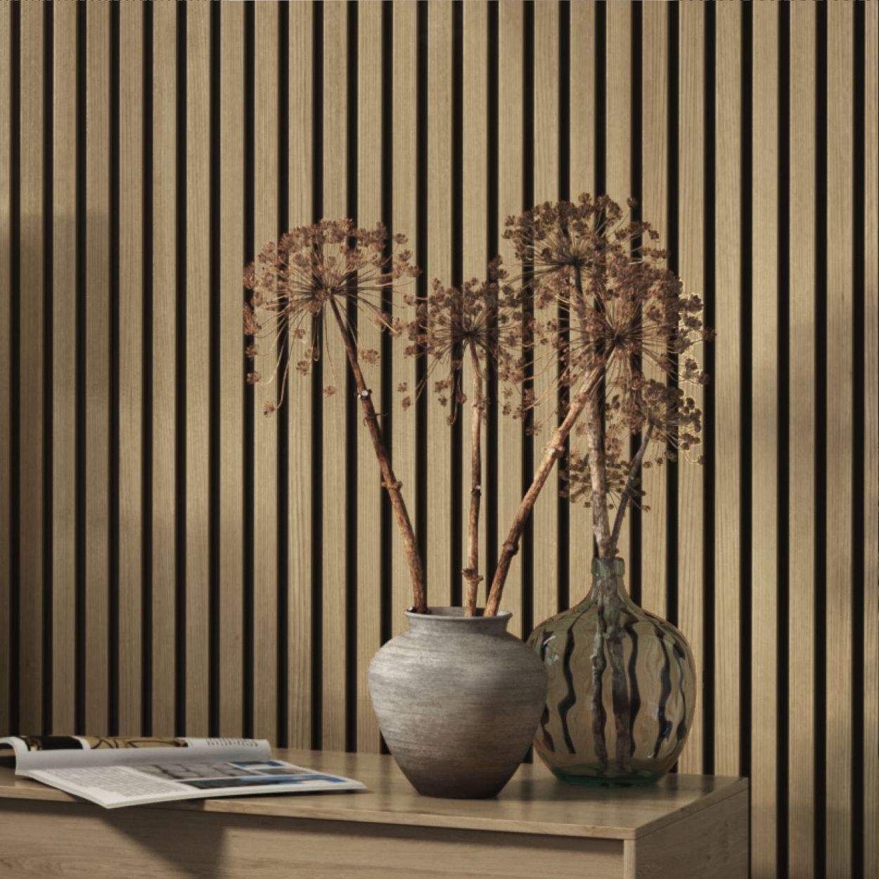 Light Oak Acoustic Wall Panel 2.4m x 600mm