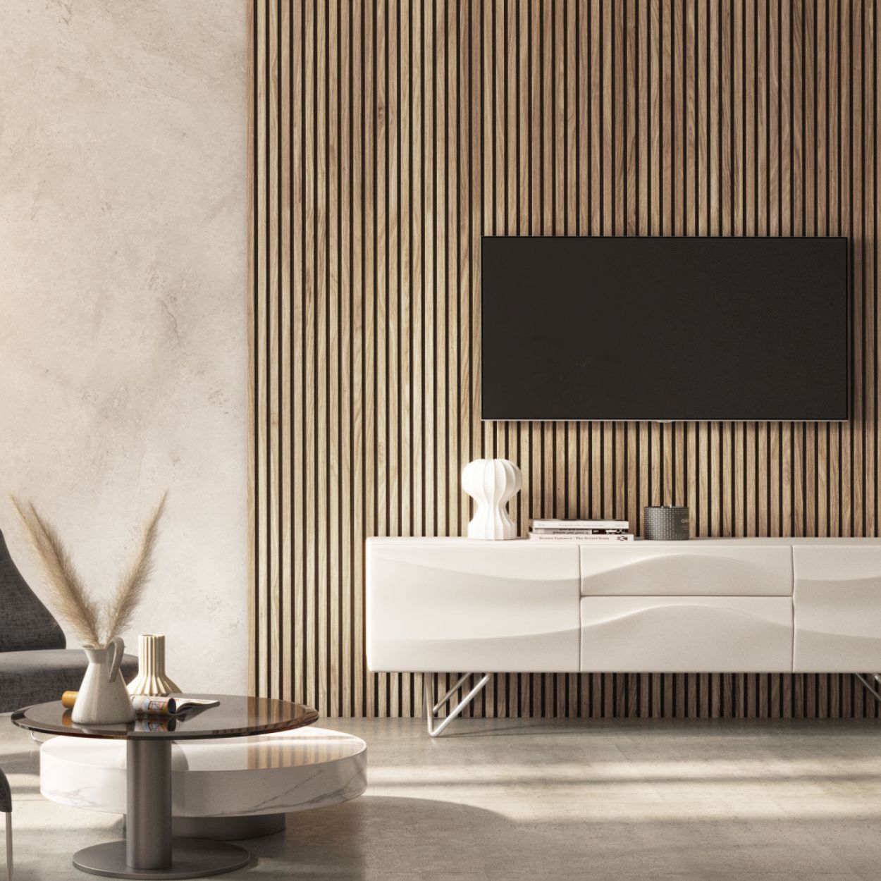 Walnut Acoustic Wall Panel 2.4m x 600mm