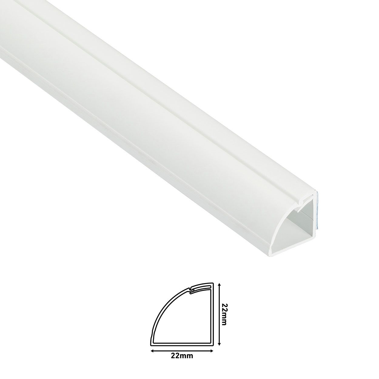 D-Line 2M Length Trunking 22X22 1/4 Round - White