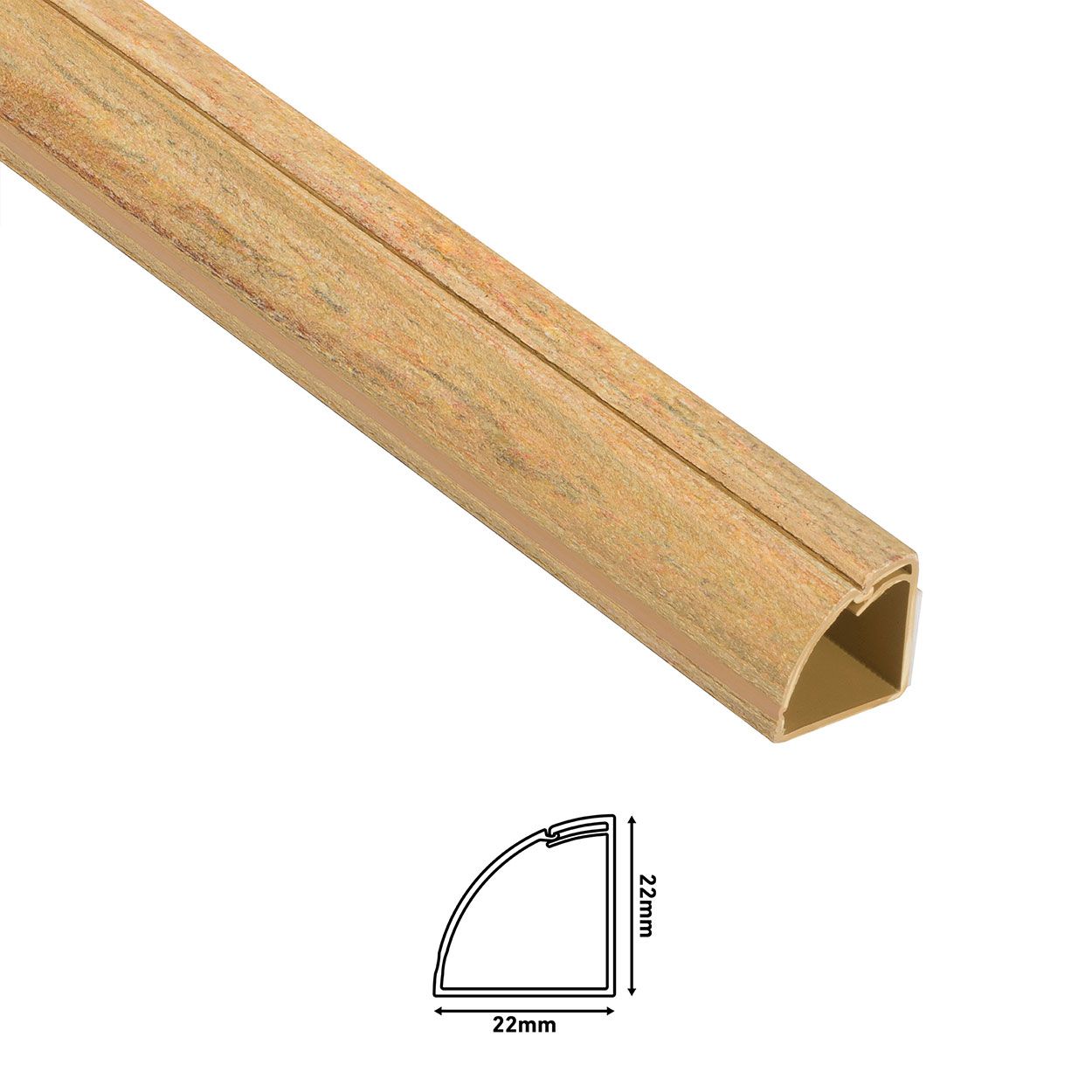 D-Line 2M Trunking 22X22 1/4 Round-Wood Effect
