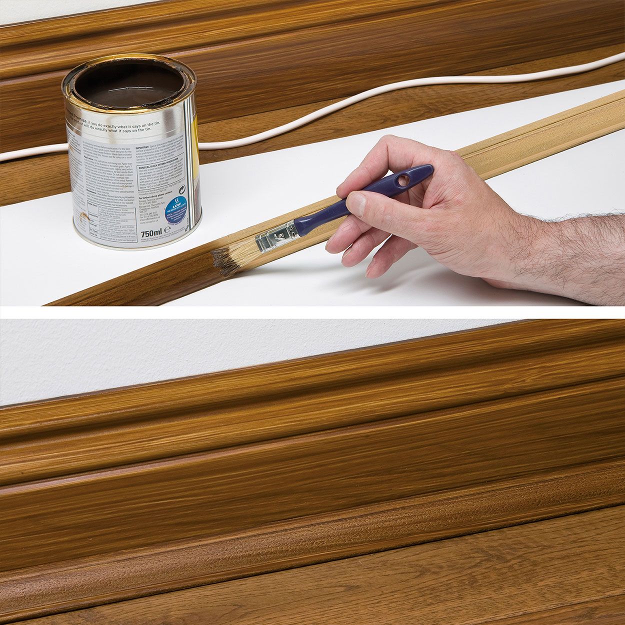 D-Line 2M Trunking 22X22 1/4 Round-Wood Effect