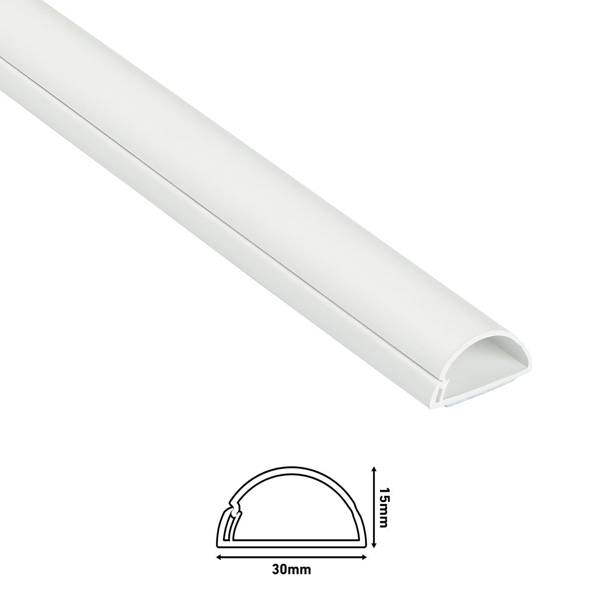 D-Line 2M Trunking 30X15Mm 1/2 Round-White