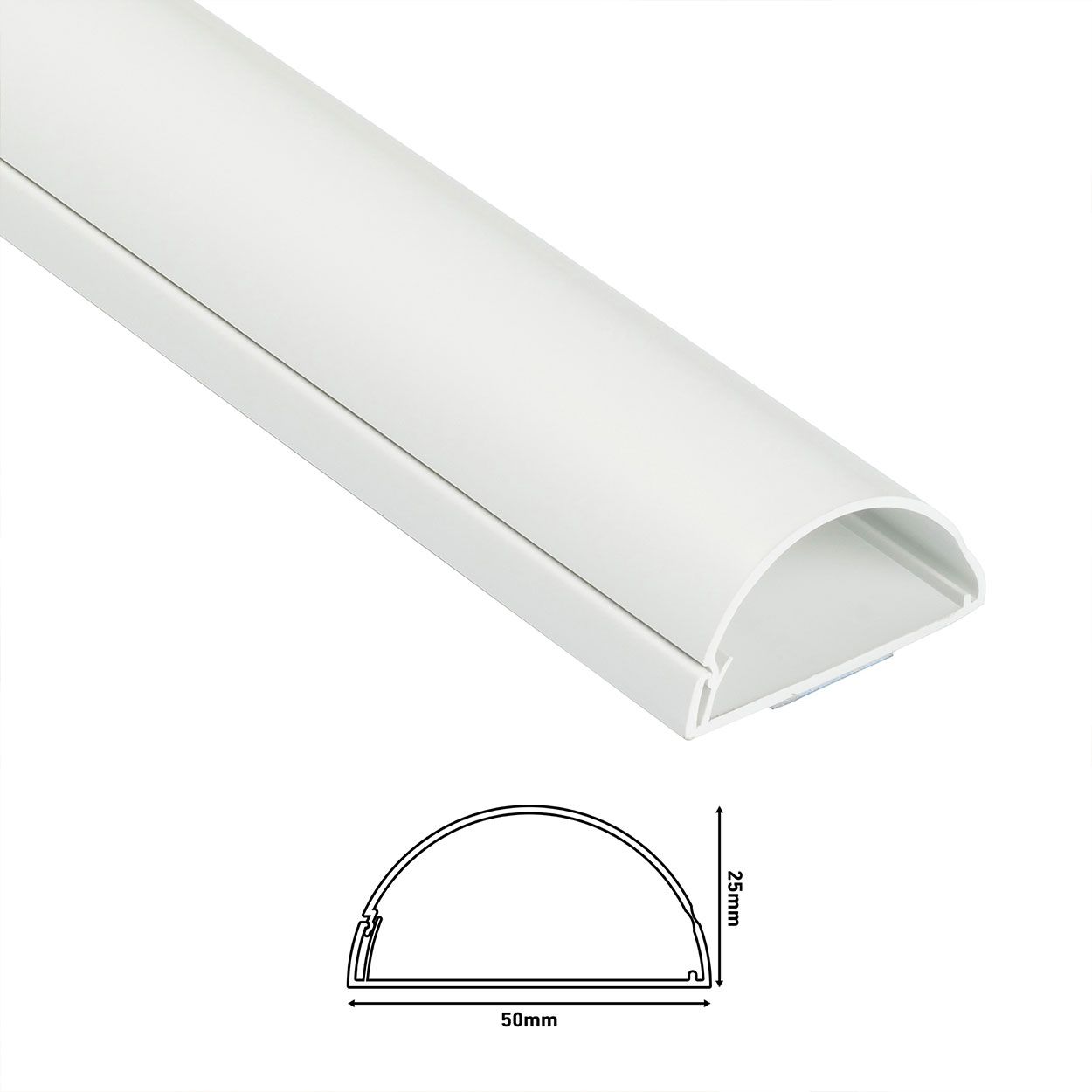D-Line 1M Length Trunking 50X25 - White