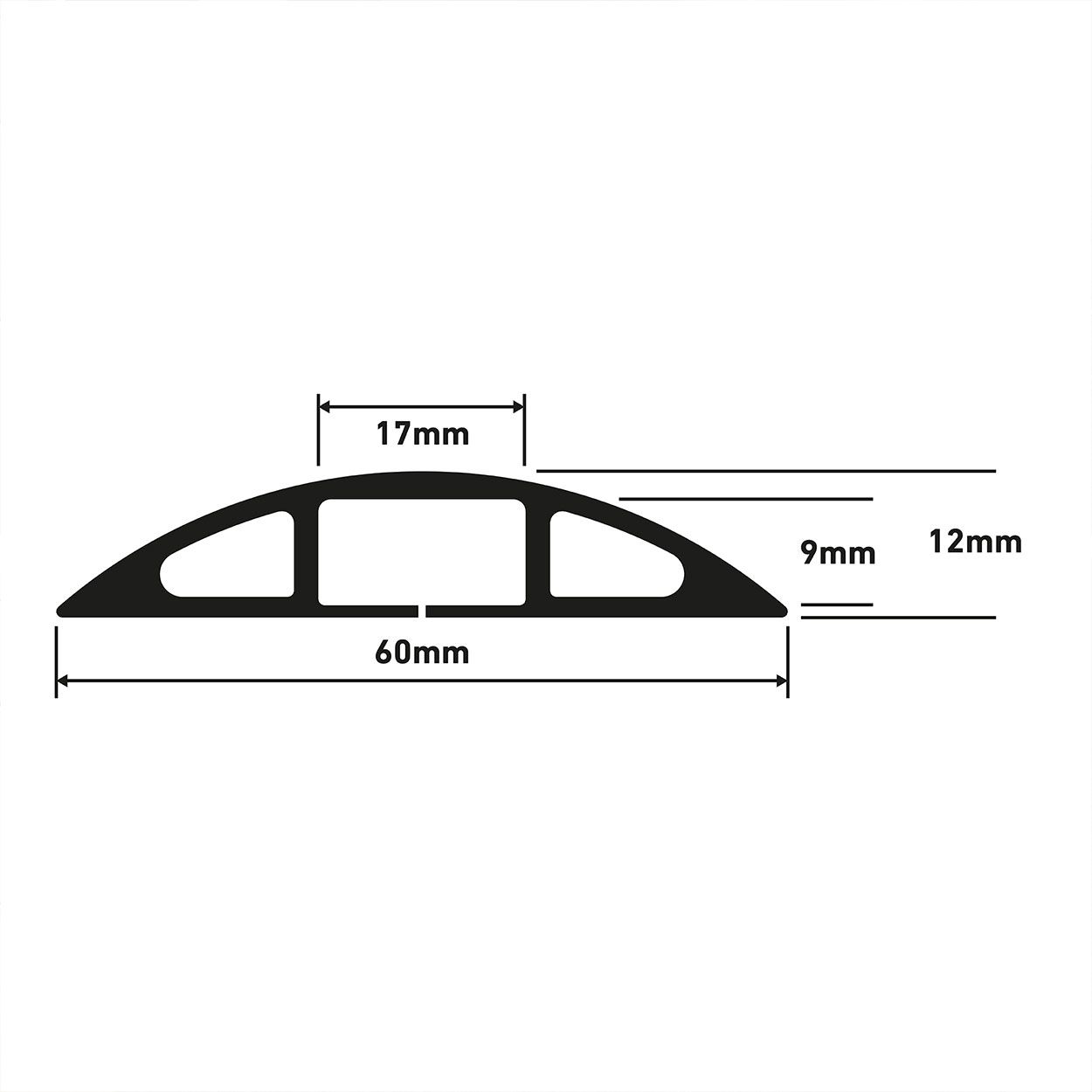 D-Line Floor Cable Cover 1.8M Grey