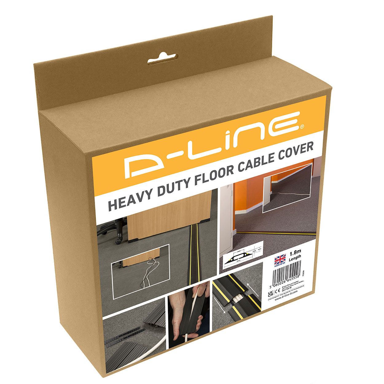 D-Line Floor Cable Cover 1.8M, 30X10Mm
