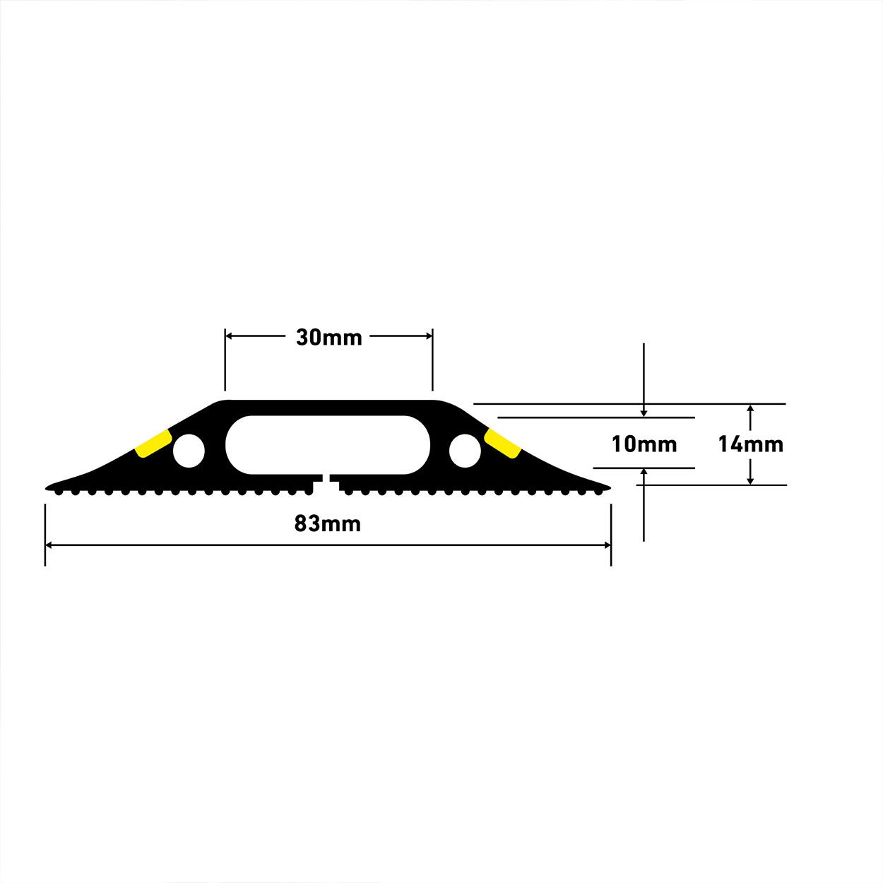 D-Line Floor Cable Cover 1.8M, 30X10Mm