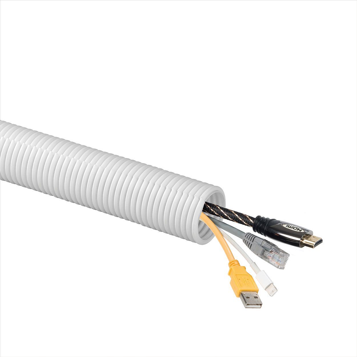 D-Line Cable Tidy Tube, 32Mm Dia. White - 1.1M