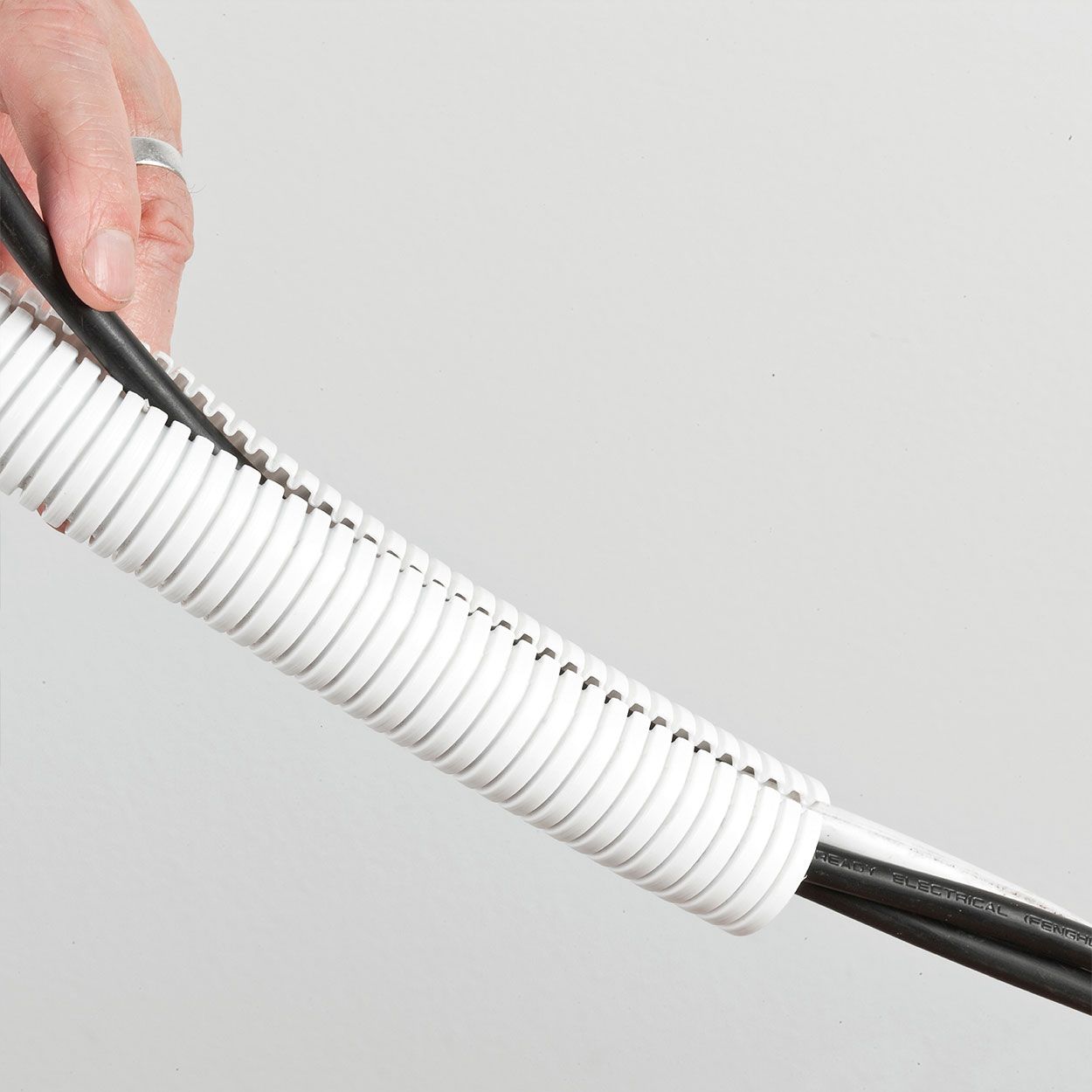 D-Line Cable Tidy Tube, 32Mm Dia. White - 1.1M